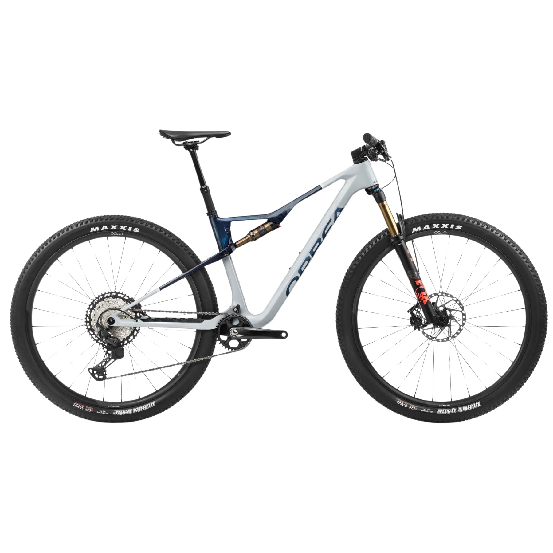 Bicicleta Orbea Oiz M10 2024 Halo Silver-Blue Carbon View