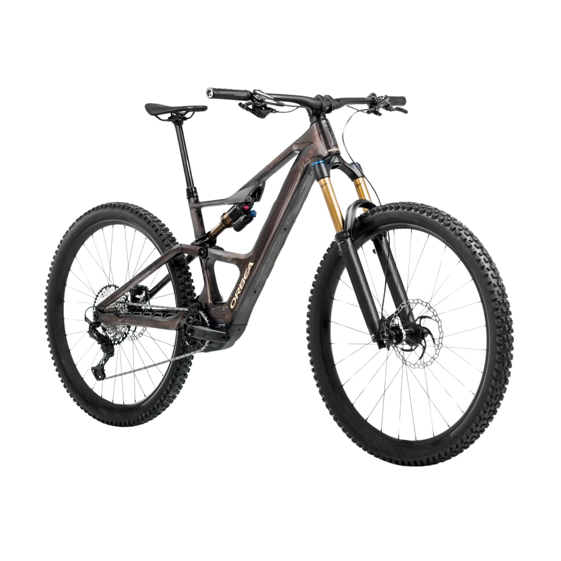 Bicicleta Orbea Rise SL M20 2025 Cosmic Carbon View-Golden
