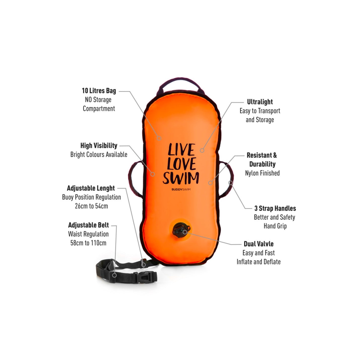 Boya BuddySwim Ultralight-Naranja