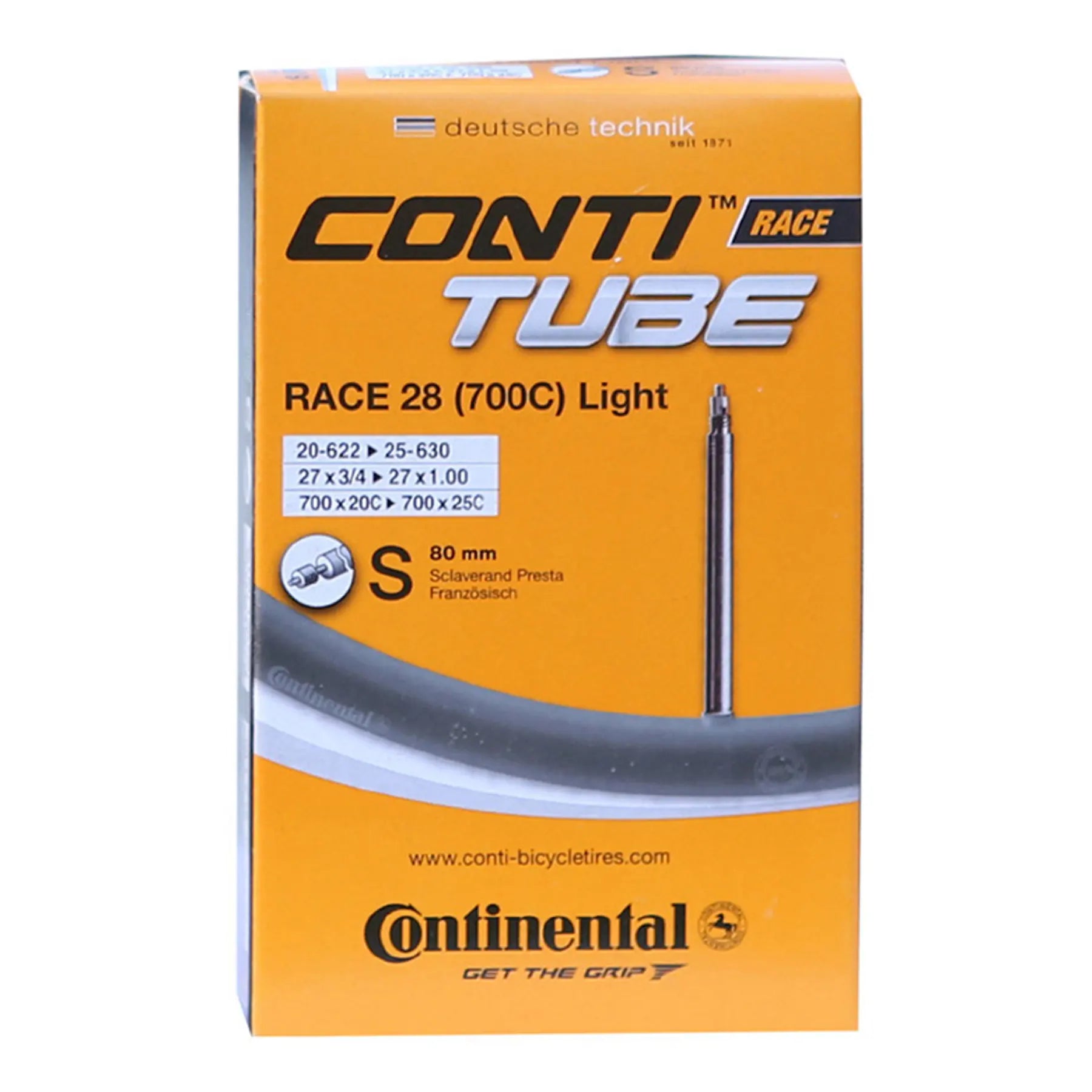 Camara Continental 700x20-25 Light Presta 80 Mm