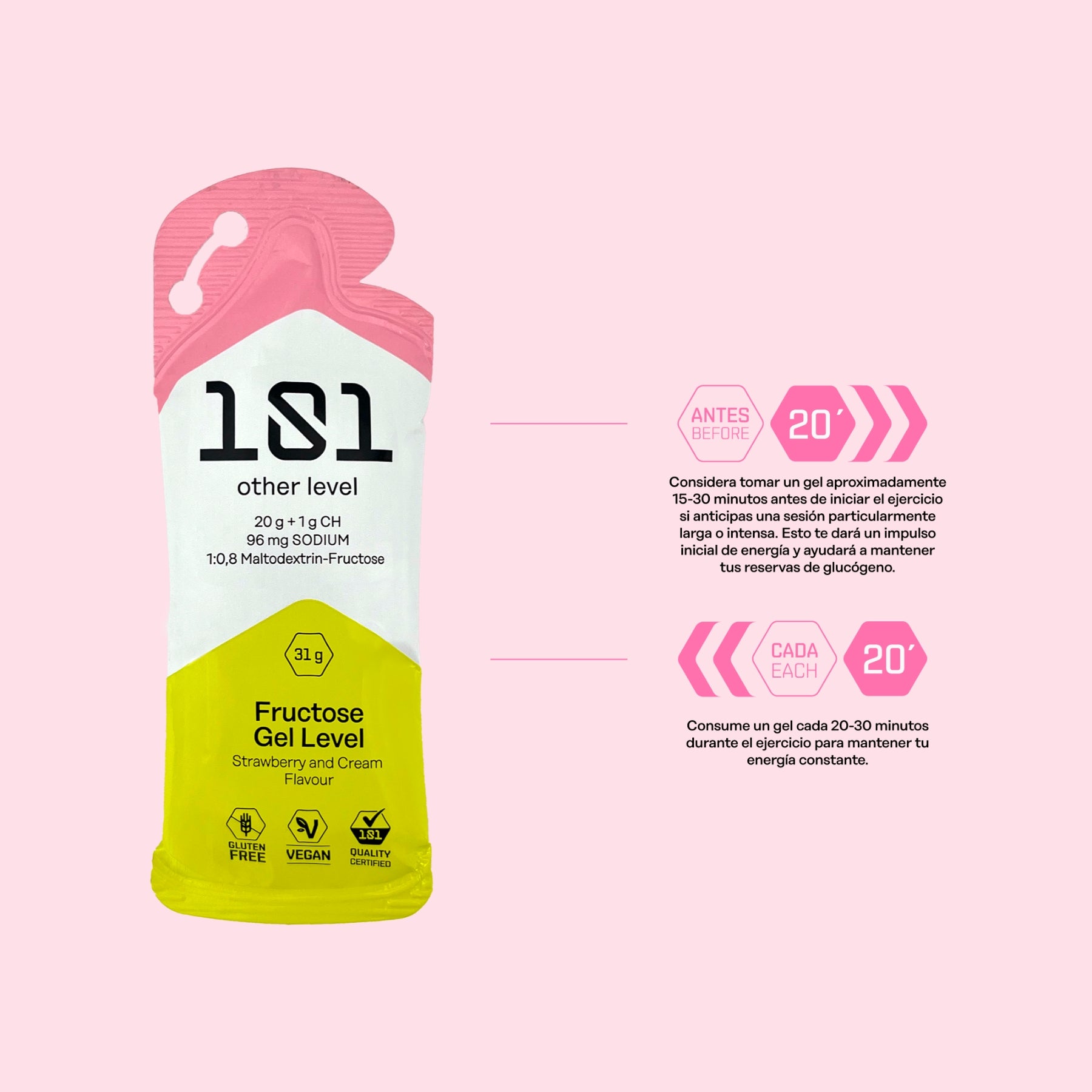 Gel Energético 101 31g Fresa-Crema