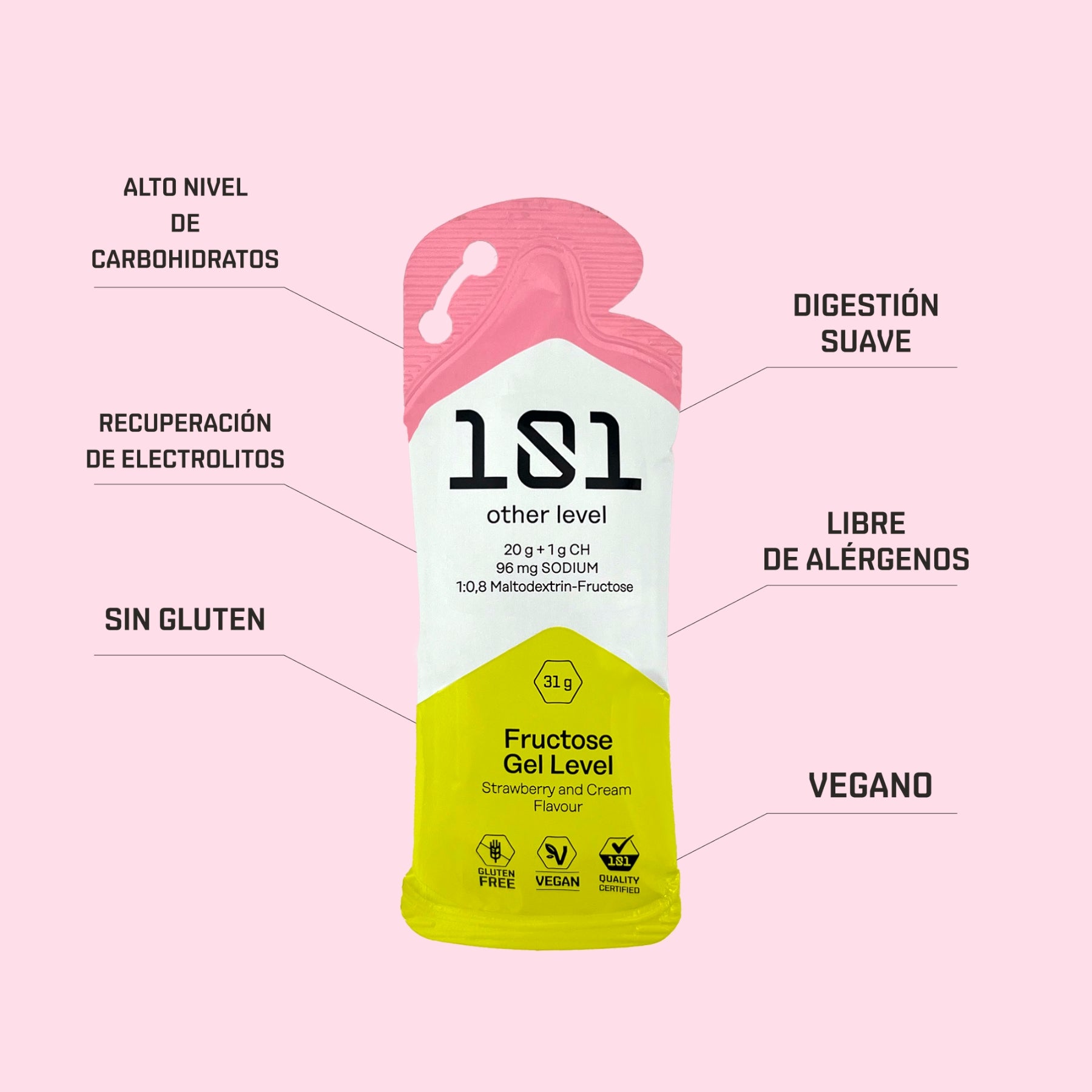 Gel Energético 101 31g Fresa & Crema