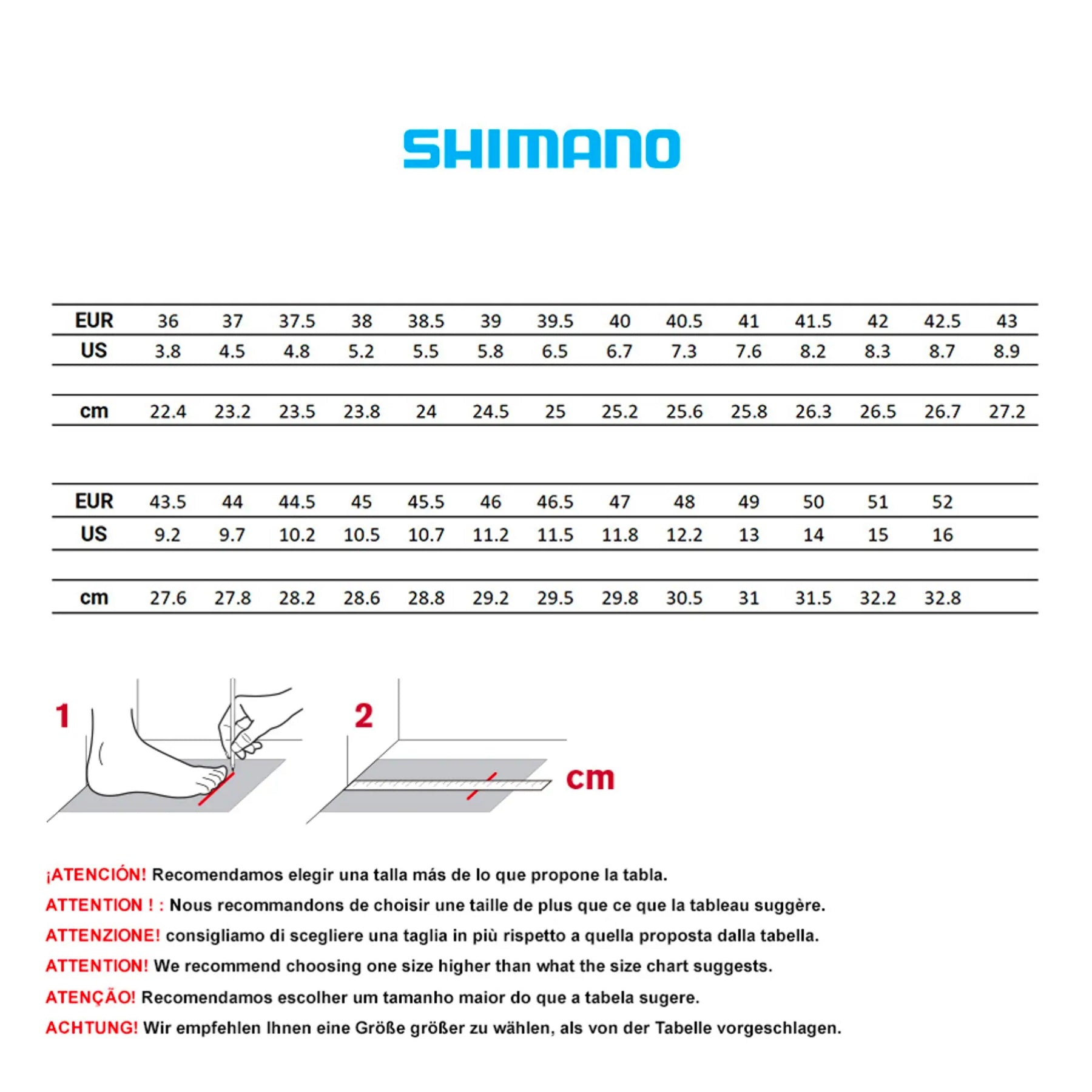 Zapatillas Shimano C. Rc902 Size Guide