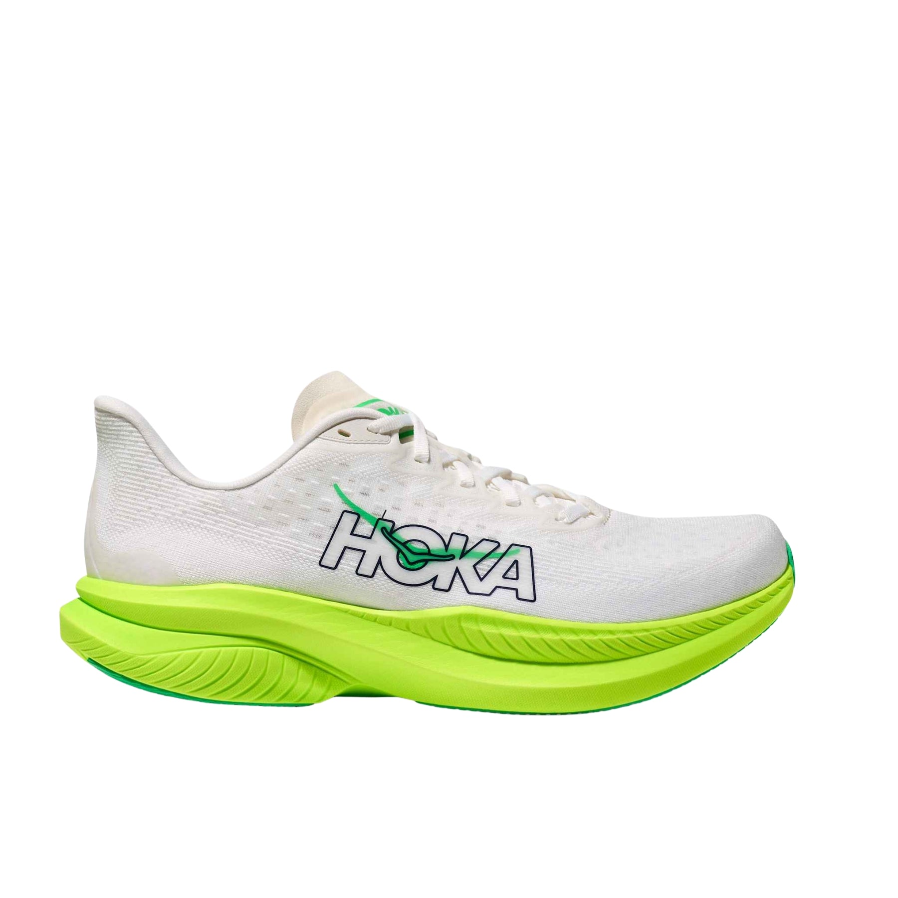 Zapatillas Hoka Mach 6 White Neon Lime WNL